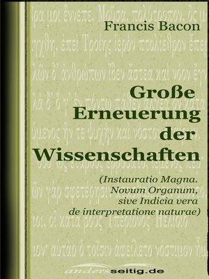 cover image of Große Erneuerung der Wissenschaften